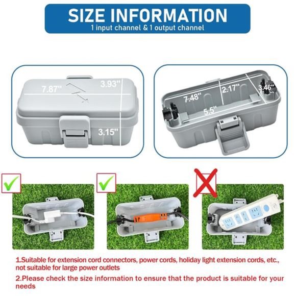 1PCS Weatherproof Electrical Connection Box, Outdoor Electrical Box (Grey) - Picture 2 of 6